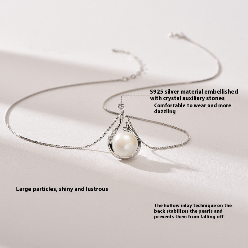 Women's Necklace S925 Silver Natural Freshwater Pearl Necklace Luxury Niche Fall Winter Sweater Chain Jewelry