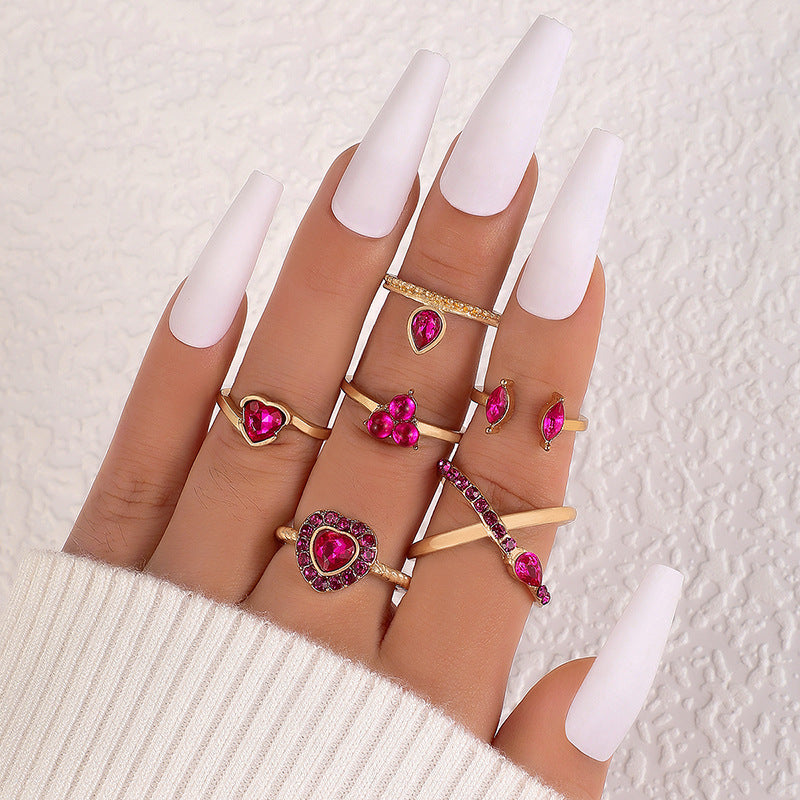 Color Diamond Four-piece Ring