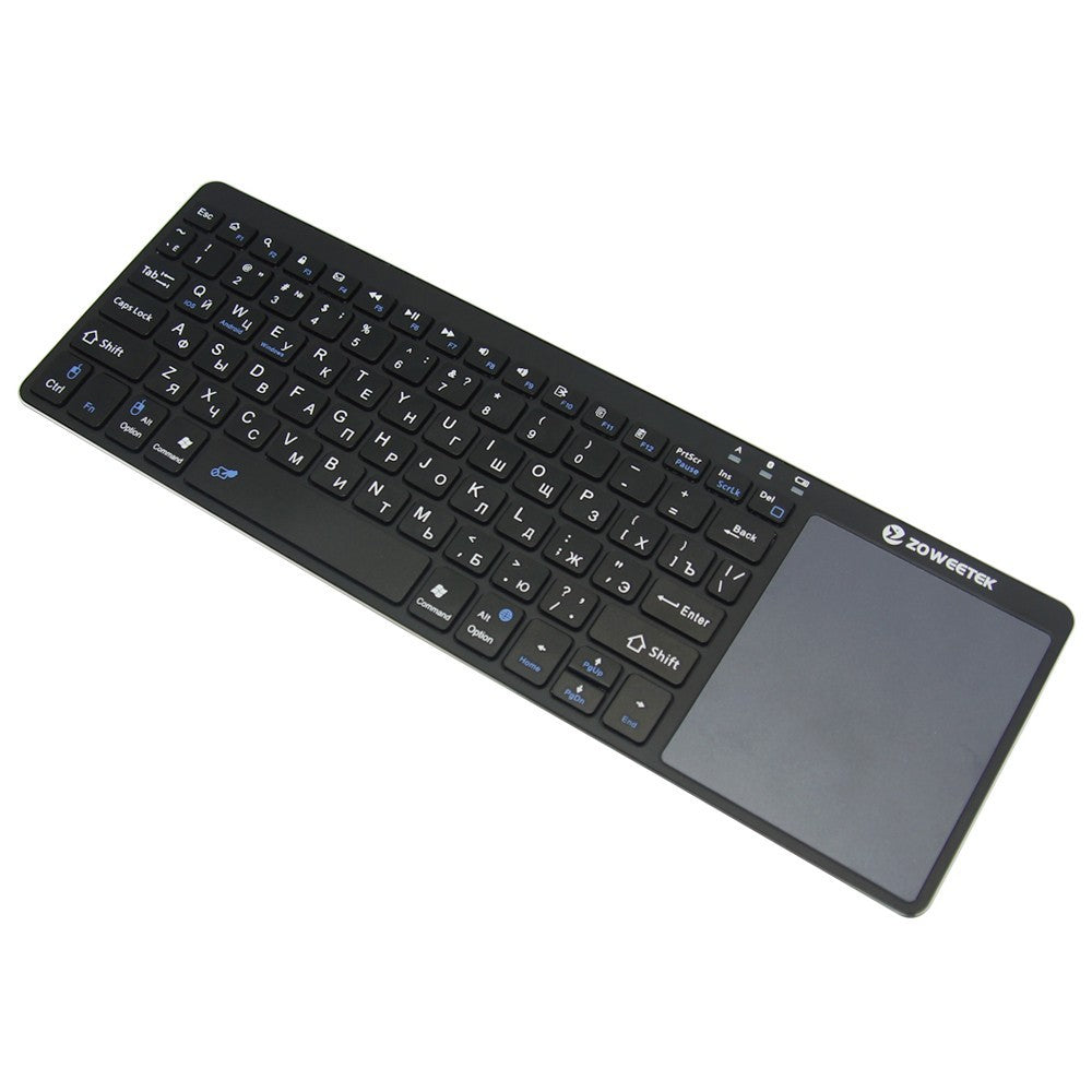 Zoweetek k12bt-1 Mini Wireless Bluetooth Keyboard Russian English Spanish Touchpad For Smart Tv Box Pc Android Phone Pad