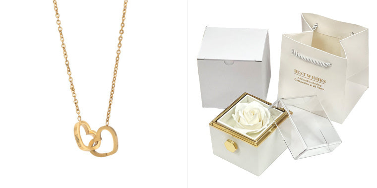 Rotating Soap Flower Rose Gift Box Creative Rotating Rose Jewelry Packaging Box Valentine's Day Gift For Women