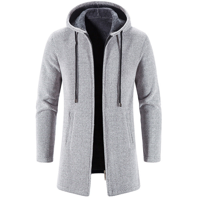 Plus Fleece Trend And Handsome All-match Cardigan For Men