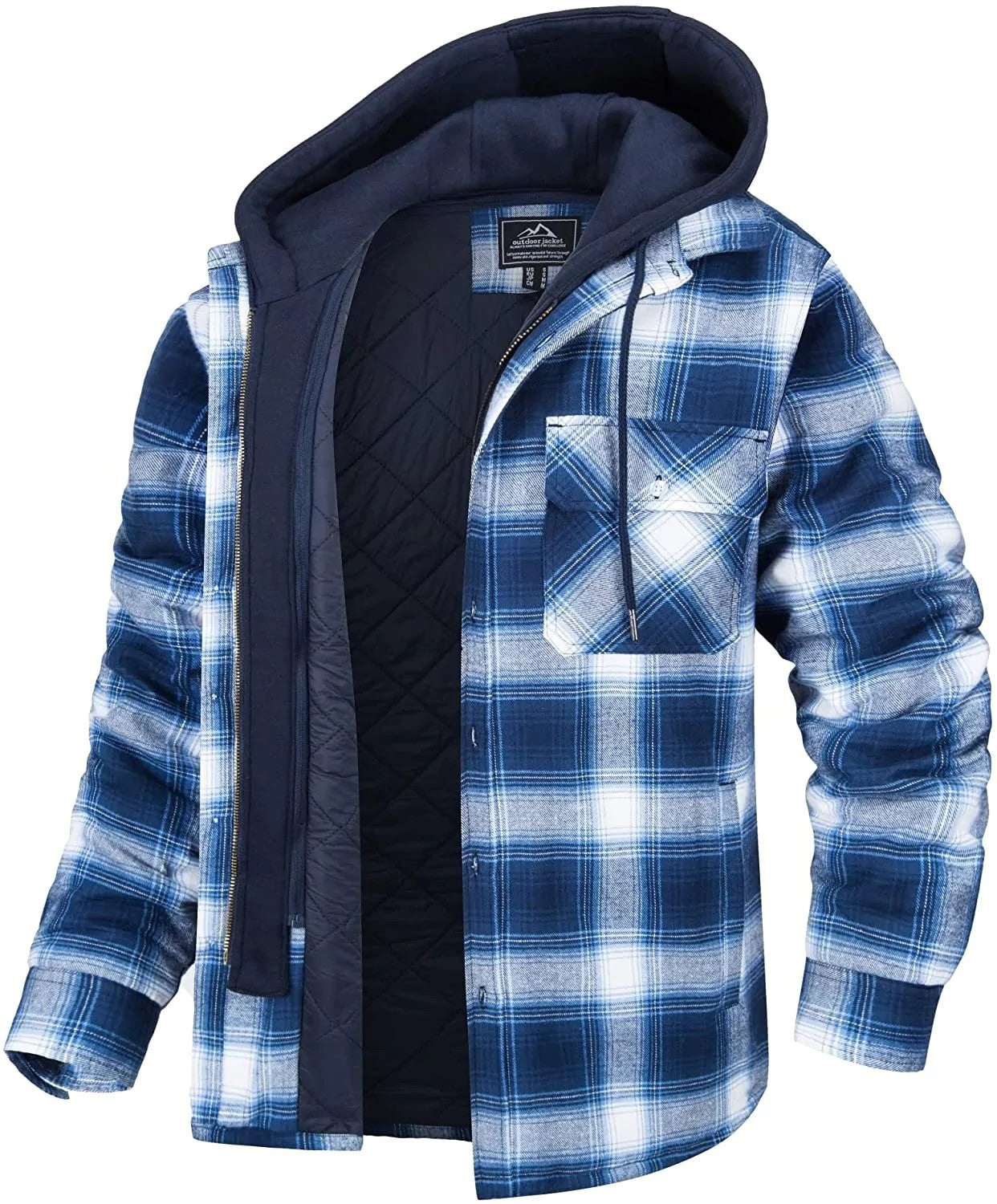 Men's Thick Padded Long Sleeves Loose Plaid