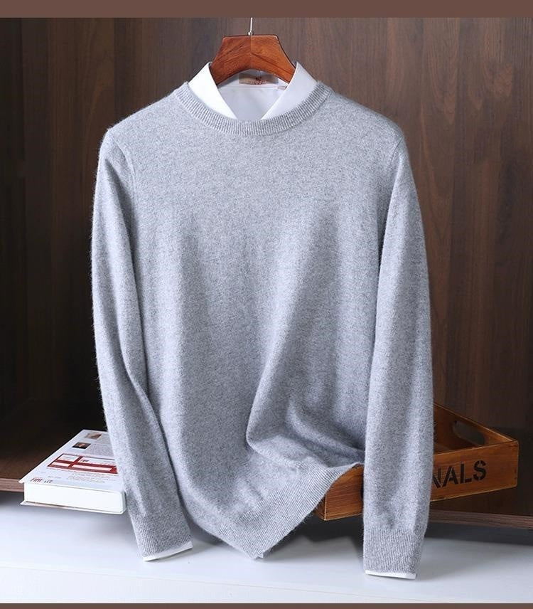 Round Neck Sweater Men's Loose Oversized Knit Bottoming Shirt