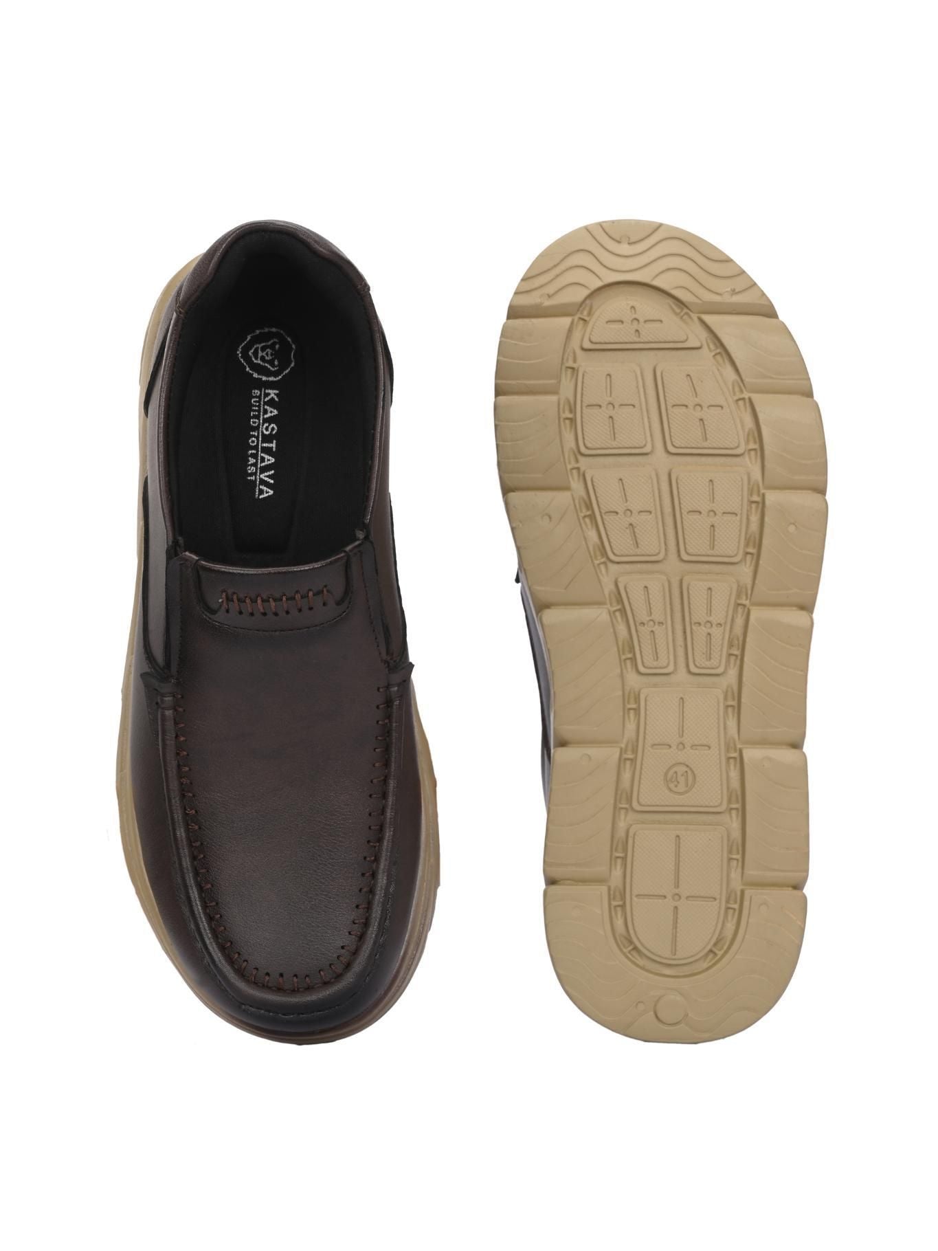 Men's Derby Slip On Brown Casual Shoes