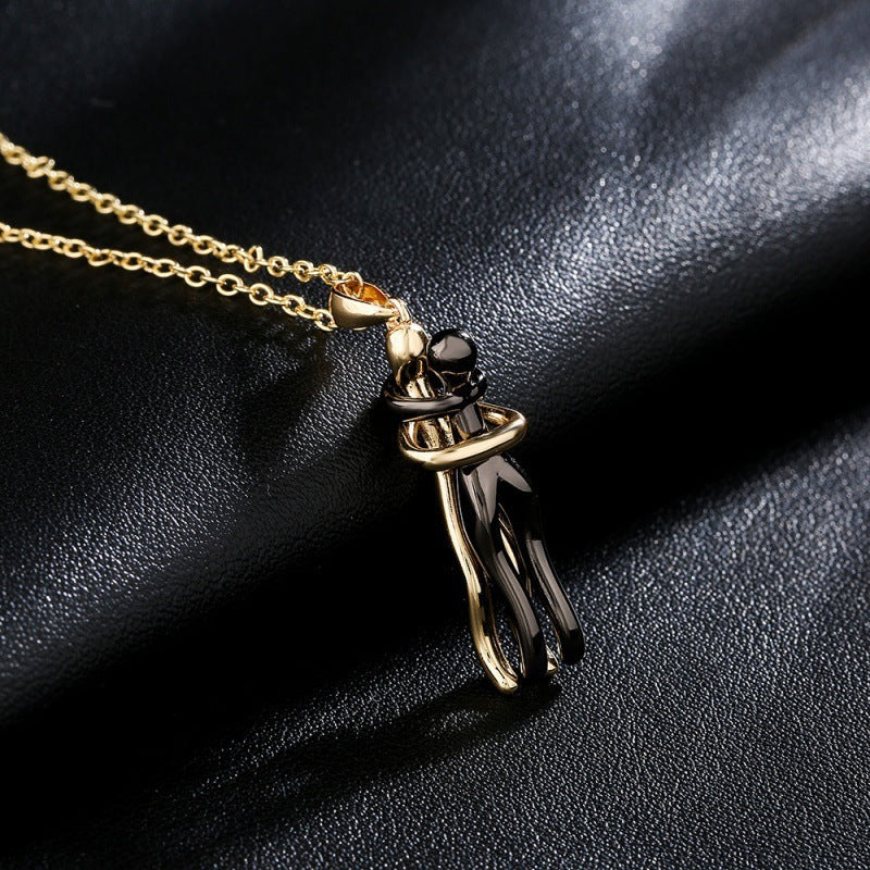 Special-interest Design Couple Hug Pendant Necklace