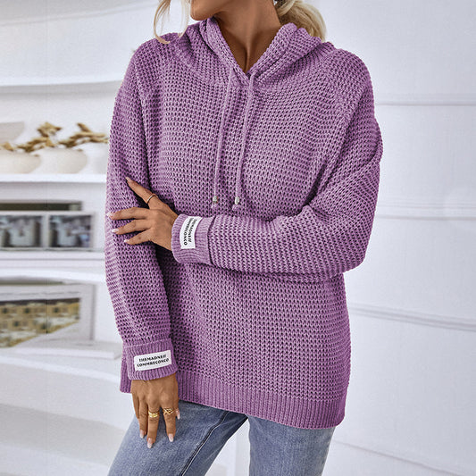 Women's Solid Color Pullover Knitted Sweater