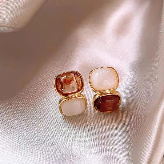 Square Unique Niche Design Light Luxury Earrings