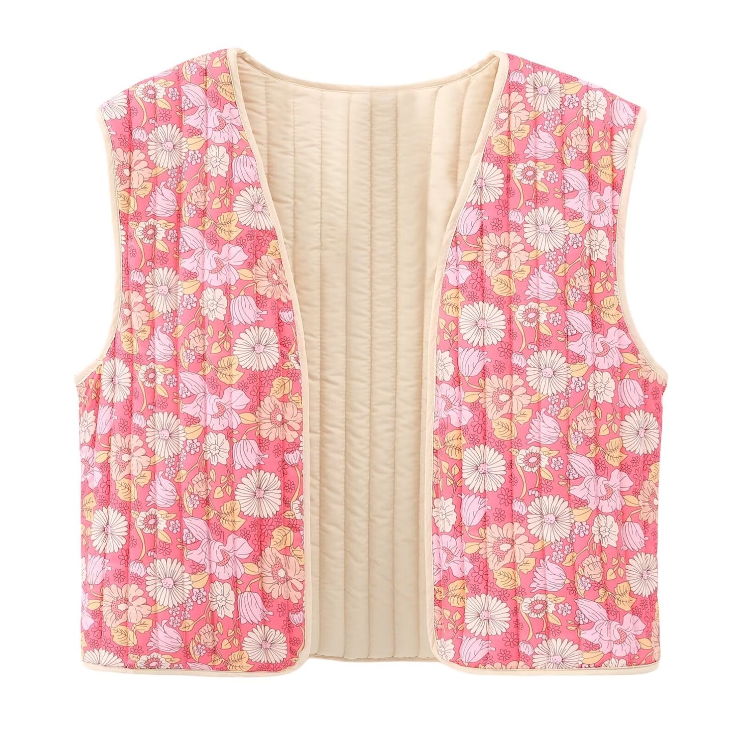 Autumn Small Floral Double-sided Wear Cotton Vest