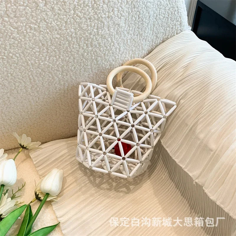 Handbags Hollow Out New Fashion Spring Summer Korea Style Casual Simple Kids Sweet Cute Cool Handsome Beach Bag Sweet Handbag