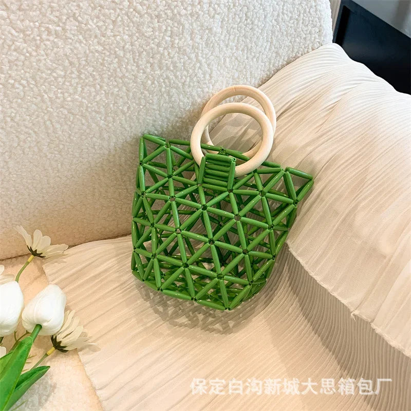 Handbags Hollow Out New Fashion Spring Summer Korea Style Casual Simple Kids Sweet Cute Cool Handsome Beach Bag Sweet Handbag