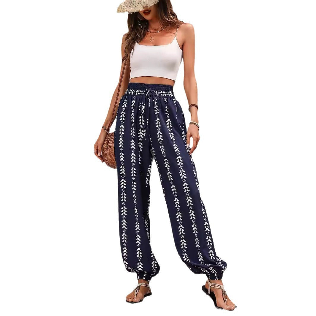 Mesh Wide-leg Knickerbockers Casual Pants