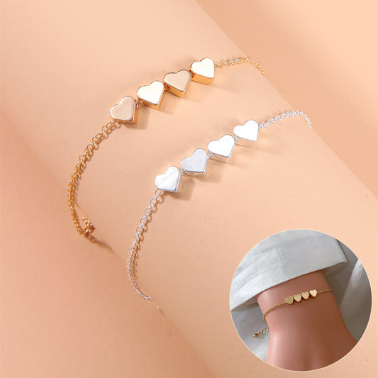 Fashion Jewelry Exquisite New Korean Fashion Temperament Simple Thin Chain Heart Bracelet For Women Girls Birthday Party Jewelry Gift