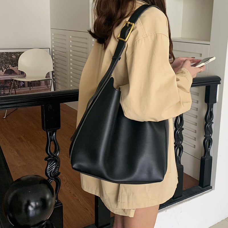 Women's Shoulder Bag Solid Fashion Handbag Crossbody Bag Women's Minimalist PU Leather Bag