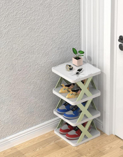 New Design Folding Shoe Rack 4 Tier Plastic Shoe Rack Storage