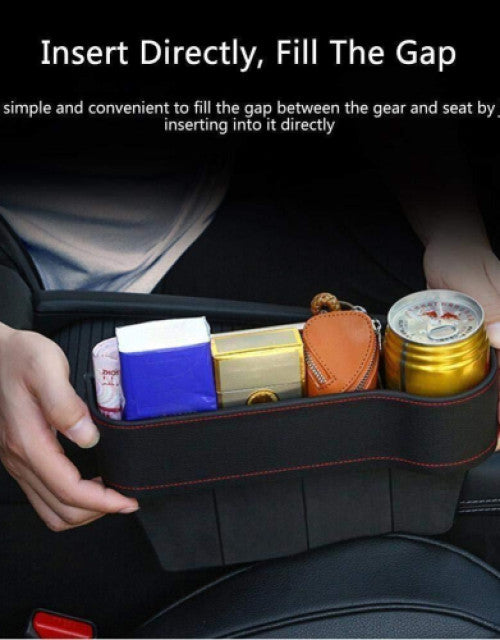 Seat Pockets PU Leather Car Console Side Organizer with Assorted Colour Pack of 2